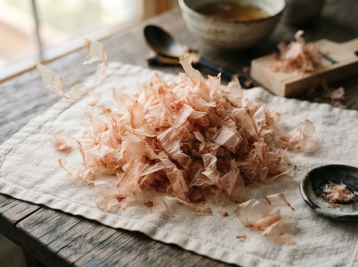 Bonito flakes as it appears in a working ComidaTime pantry.
