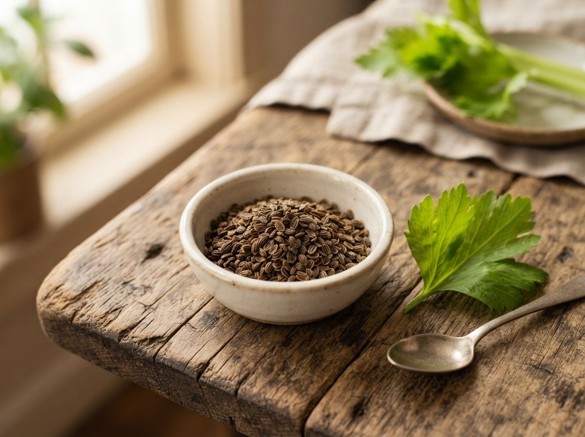 Celery seed as it appears in a working ComidaTime pantry.