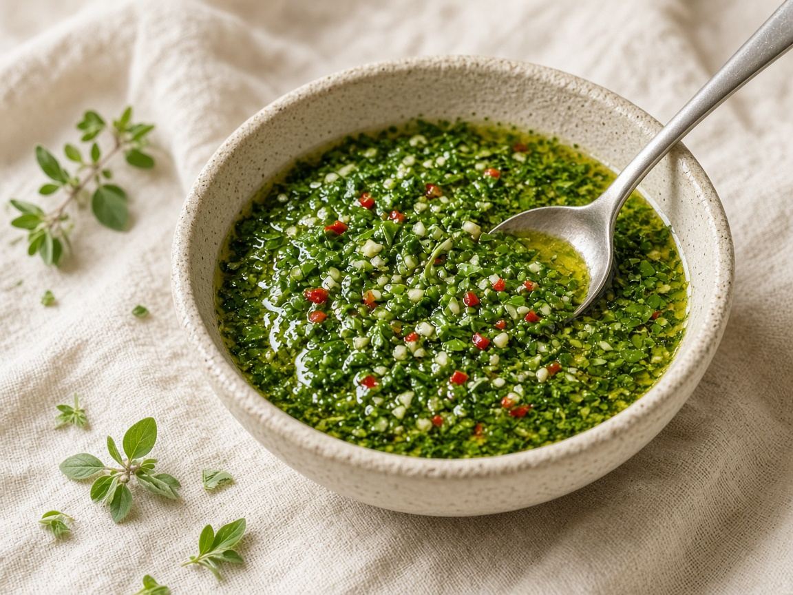 Chimichurri as it appears in a working ComidaTime pantry.