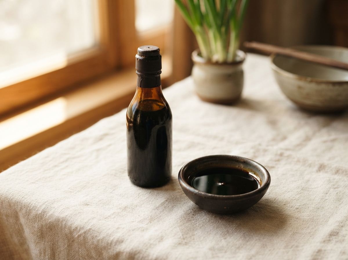 Chinkiang vinegar as it appears in a working ComidaTime pantry.