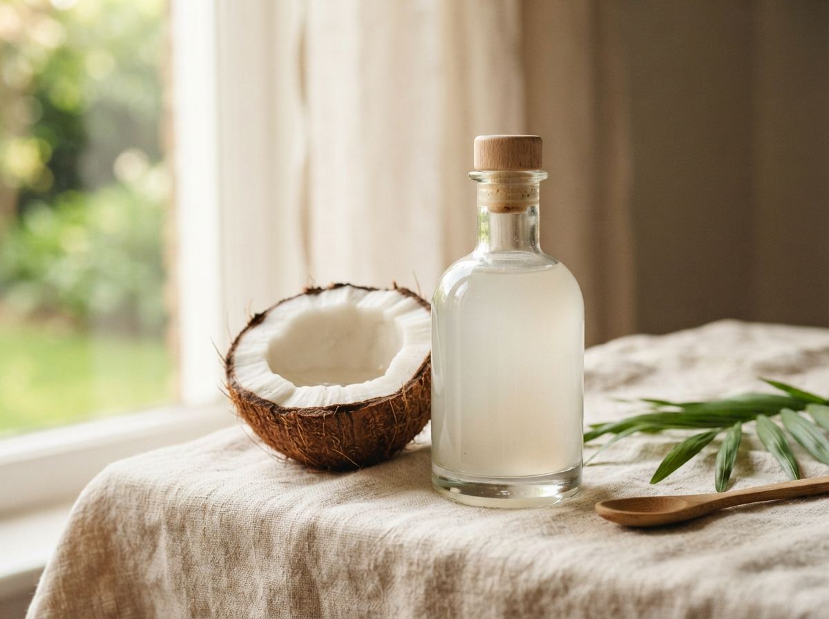 Coconut vinegar as it appears in a working ComidaTime pantry.