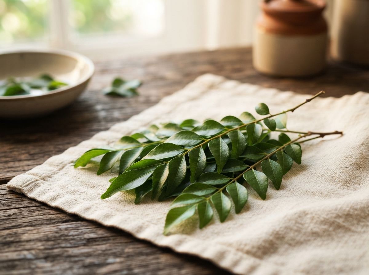 Curry leaf as it appears in a working ComidaTime pantry.