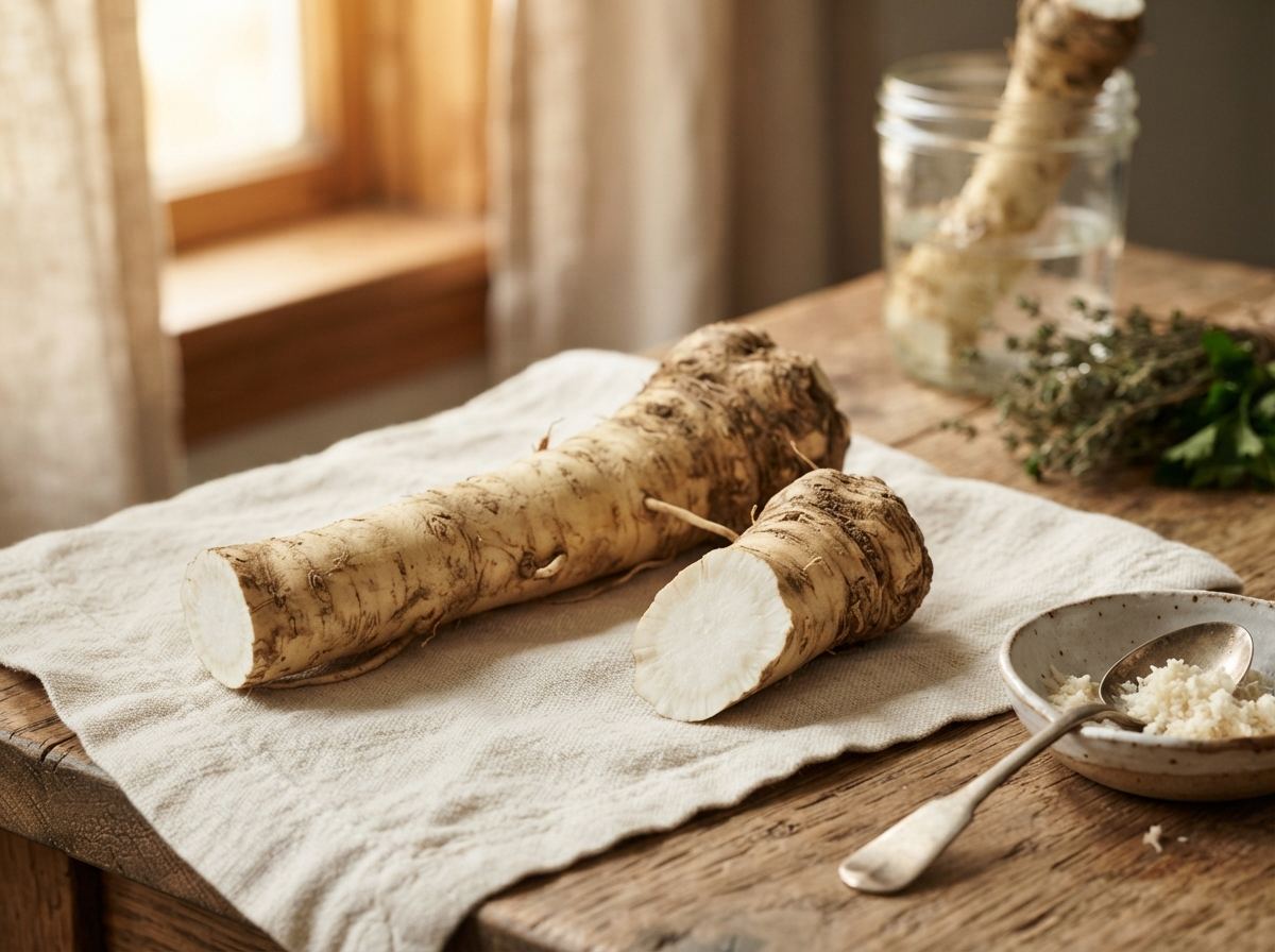 Horseradish as it appears in a working ComidaTime pantry.