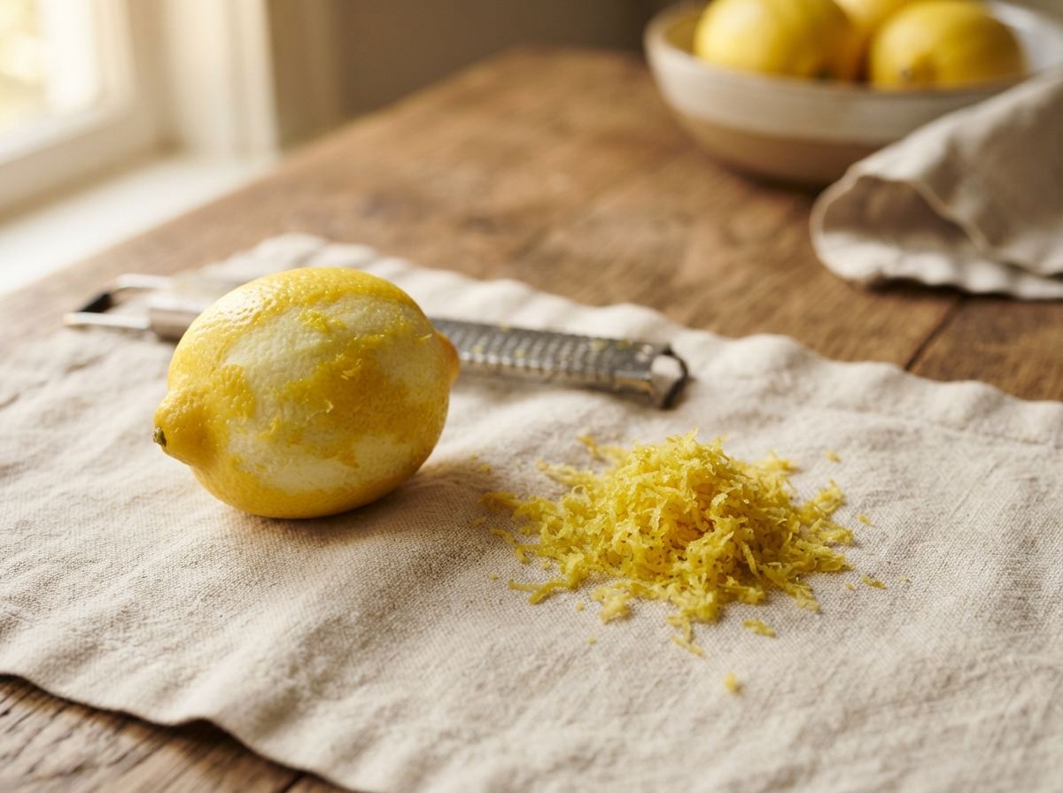 Lemon zest as it appears in a working ComidaTime pantry.