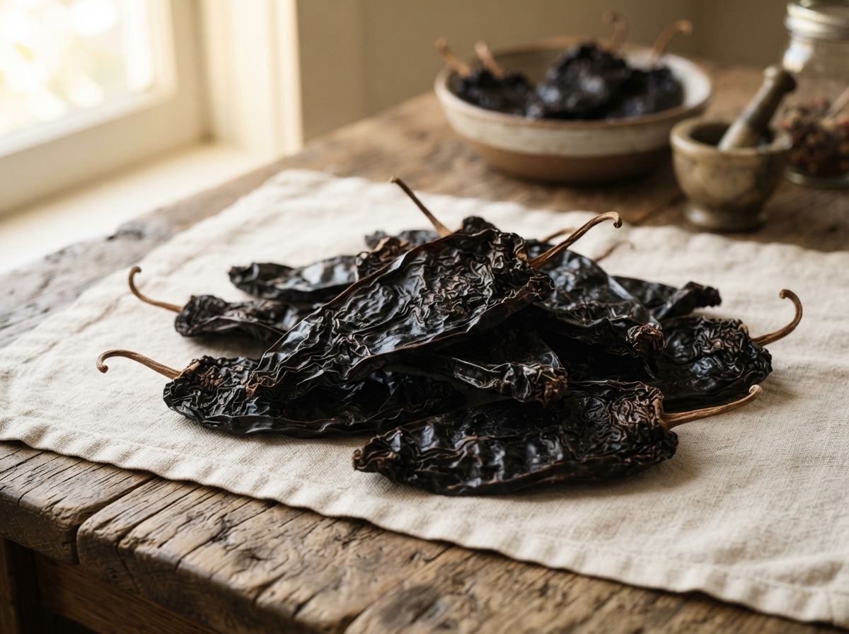 Mulato chile as it appears in a working ComidaTime pantry.