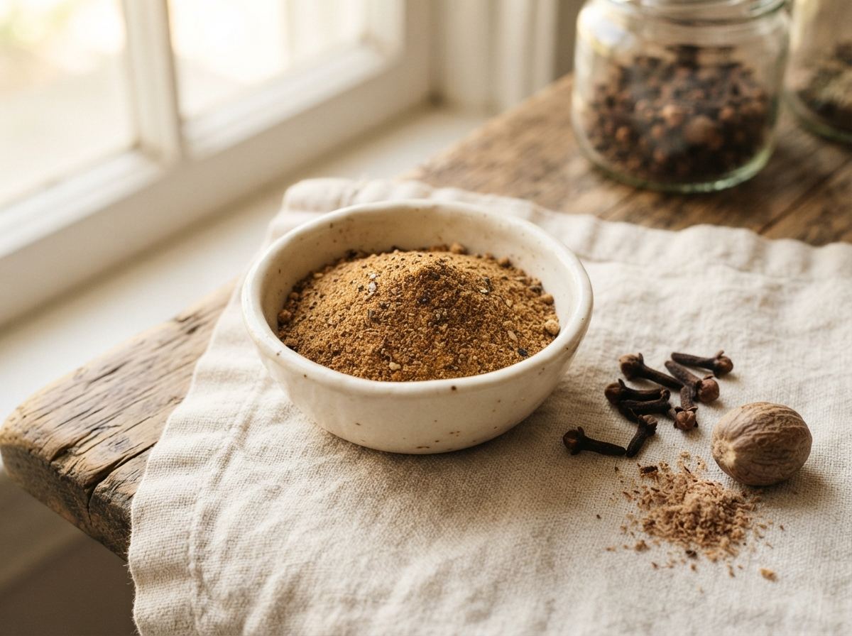 Quatre épices as it appears in a working ComidaTime pantry.