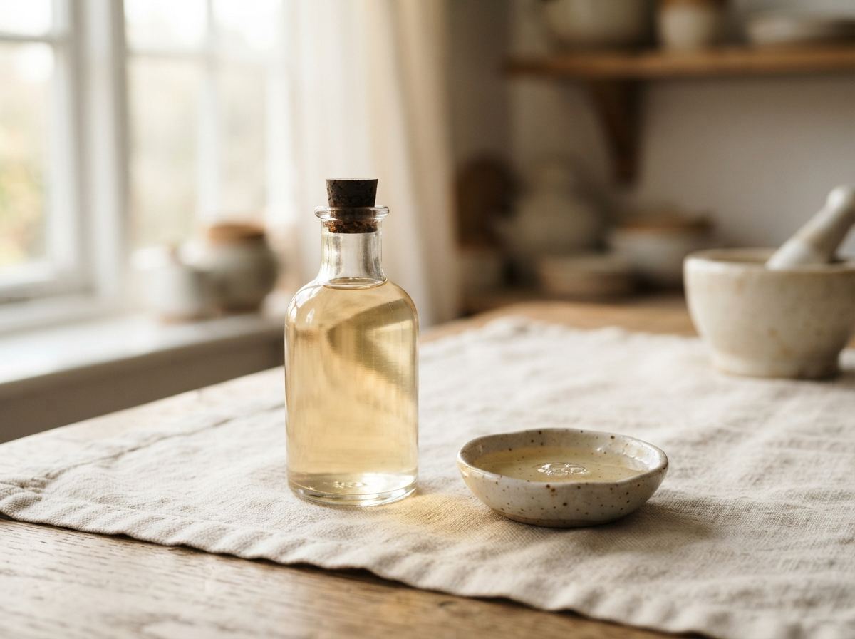 Rice vinegar as it appears in a working ComidaTime pantry.
