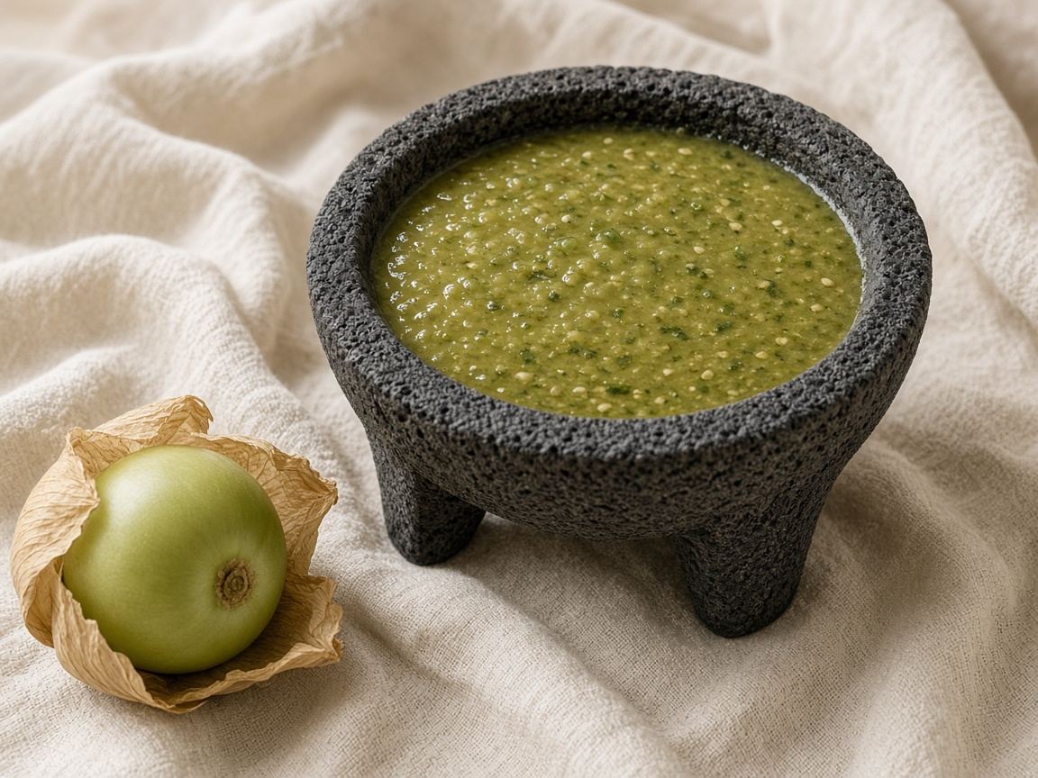 Salsa verde as it appears in a working ComidaTime pantry.