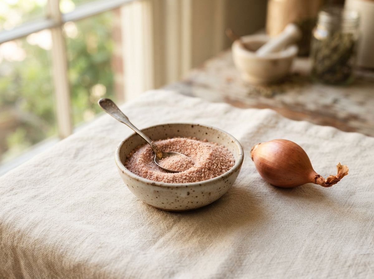 Shallot powder as it appears in a working ComidaTime pantry.