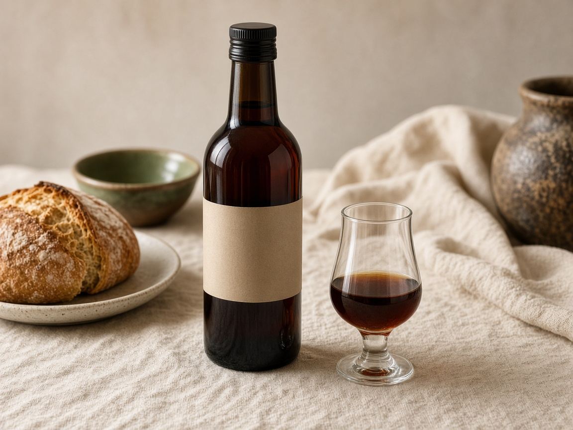 Sherry vinegar as it appears in a working ComidaTime pantry.
