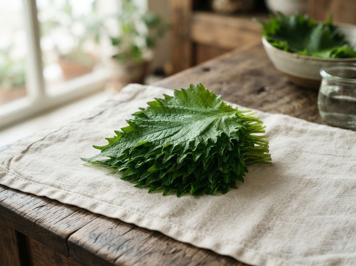 Shiso as it appears in a working ComidaTime pantry.