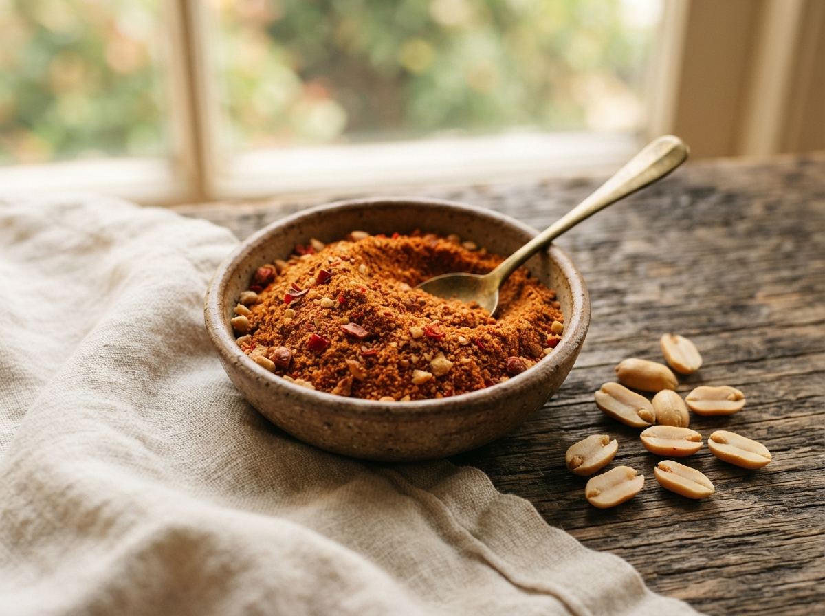 Suya spice as it appears in a working ComidaTime pantry.