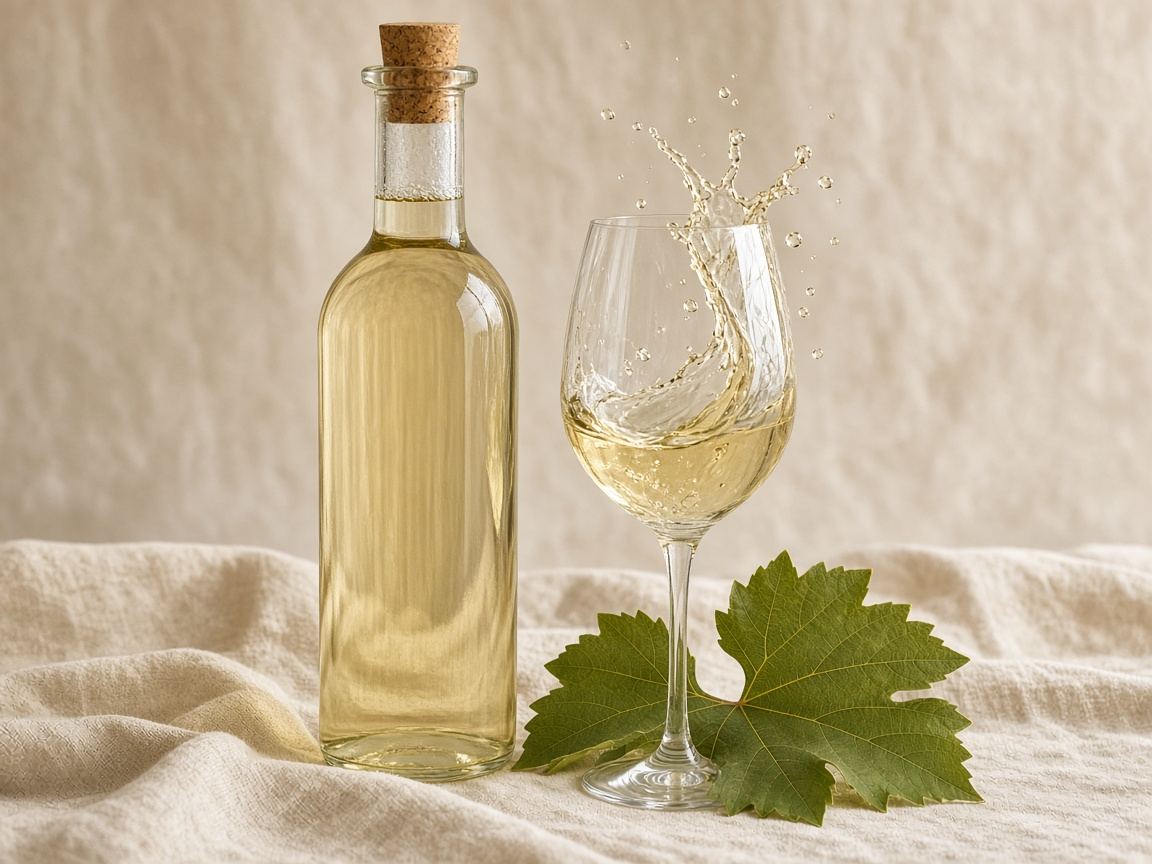 White wine vinegar as it appears in a working ComidaTime pantry.
