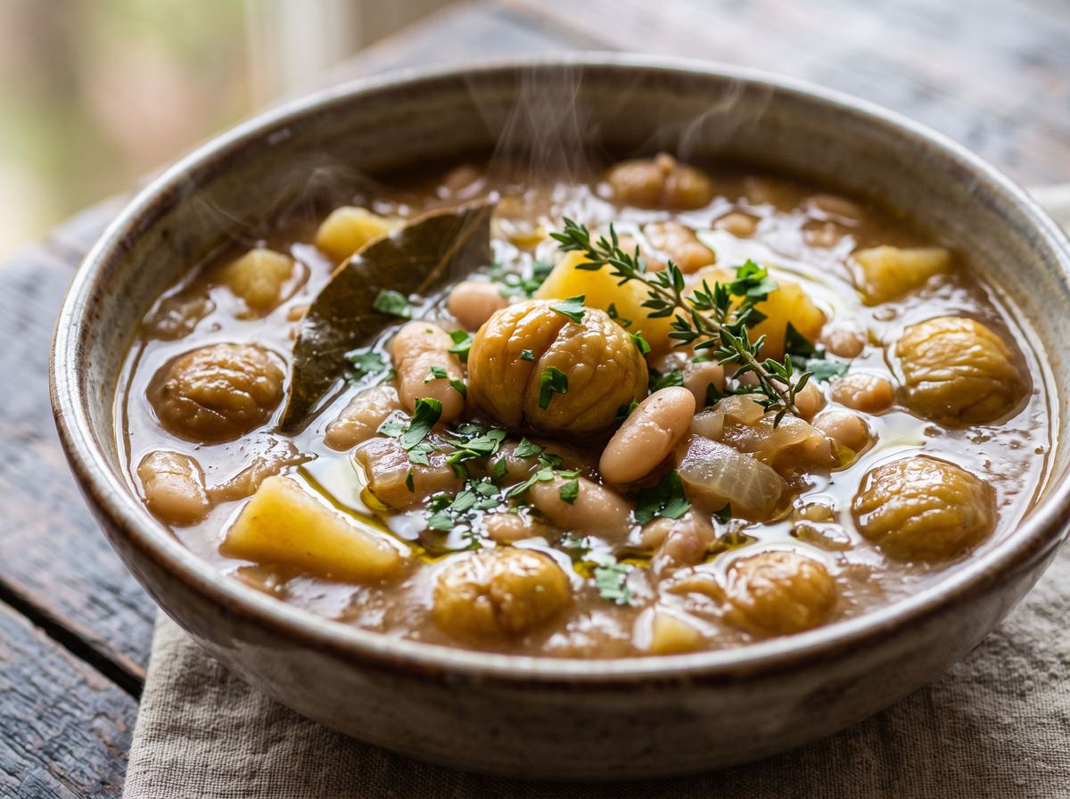 Sopa de Castanhas e Feijão